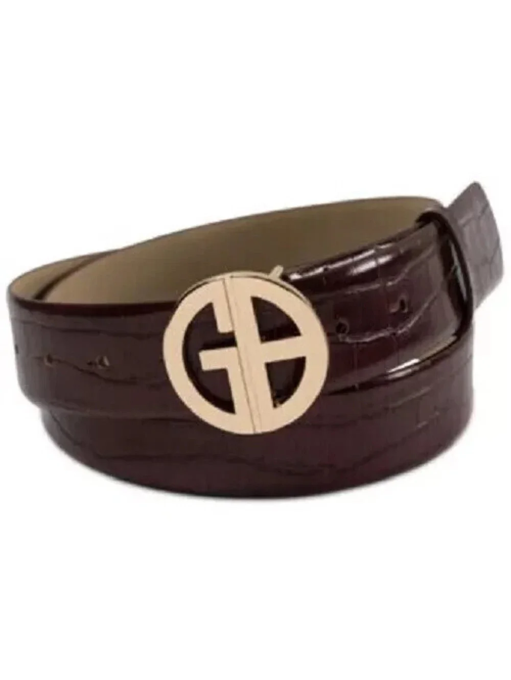 Giani Bernini Women's Belt Croc-Embossed Faux-Leather Wine Size Large  **NEW**